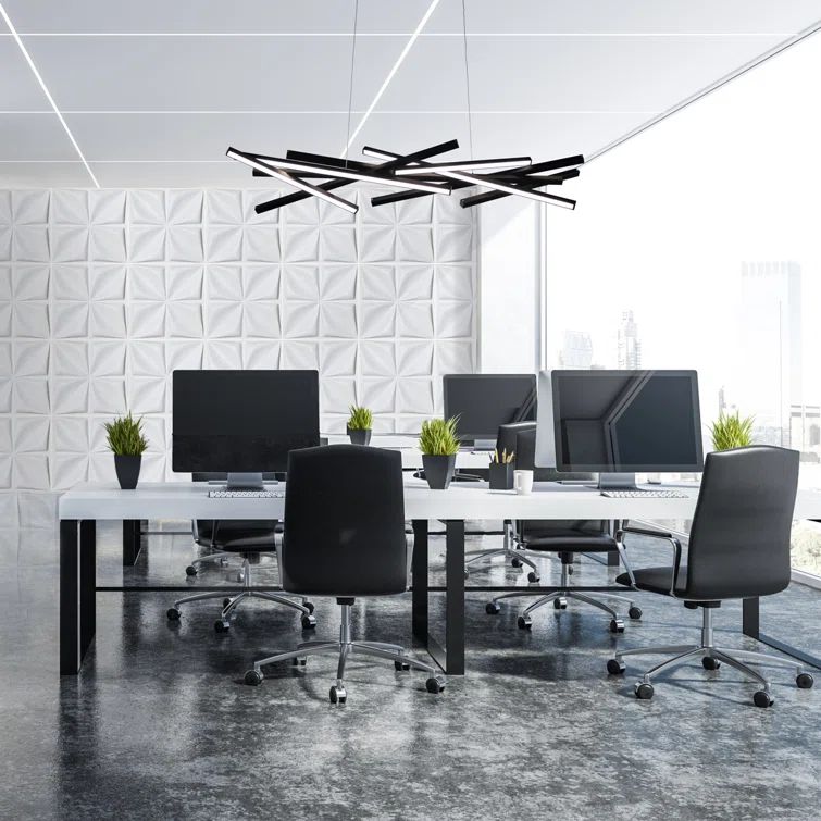 Black Aluminum 55" Indoor/Outdoor LED Linear Pendant