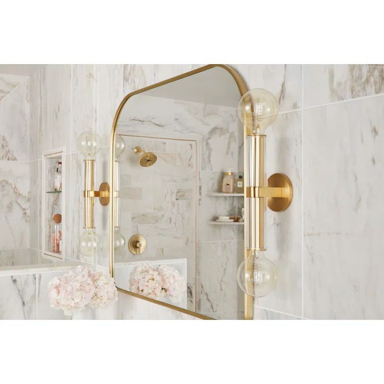 Gilbert Aged Brass Dual-Light Dimmable Wall Sconce