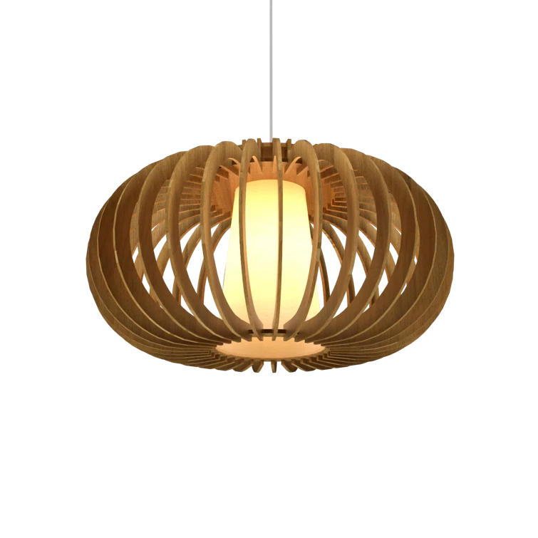 Louro Freijo Wood Veneer Globe Pendant Light