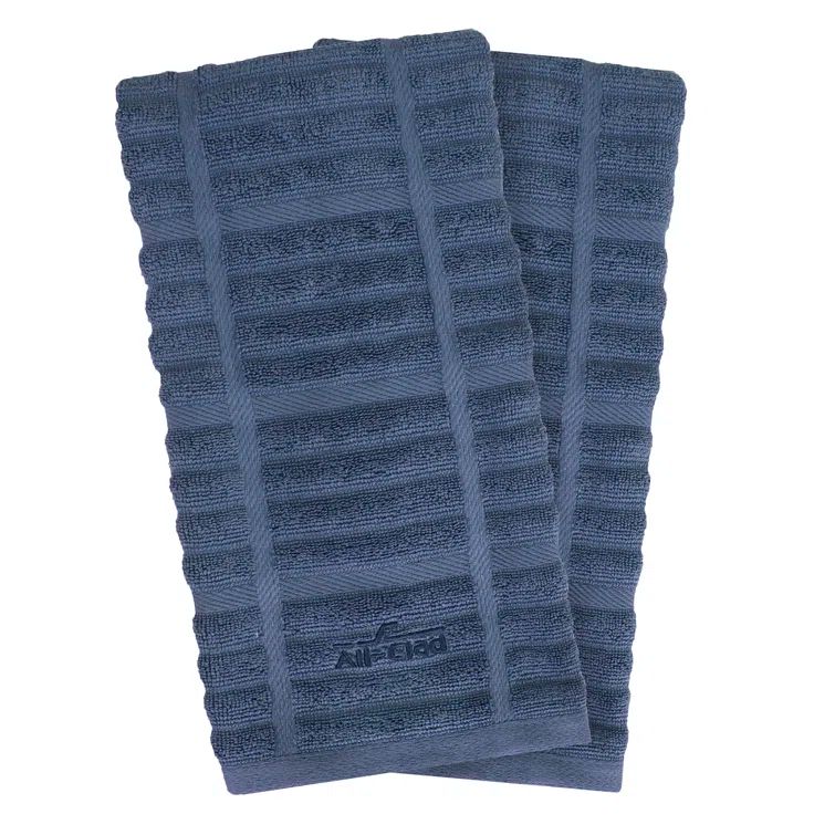 Indigo Terry Cotton Kitchen Towel Set, 17"x30"
