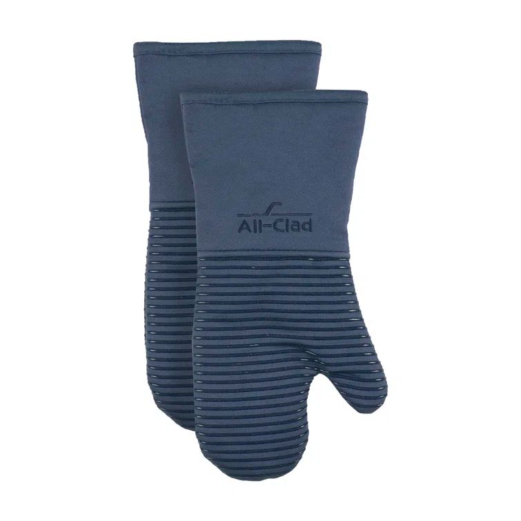 Indigo Silicone Heat-Resistant Oven Mitts Set