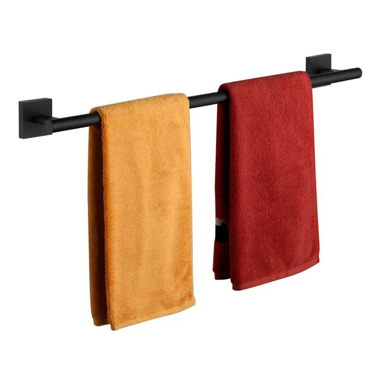 Matte Black Stainless Steel 24" Wall Mounted Towel Bar