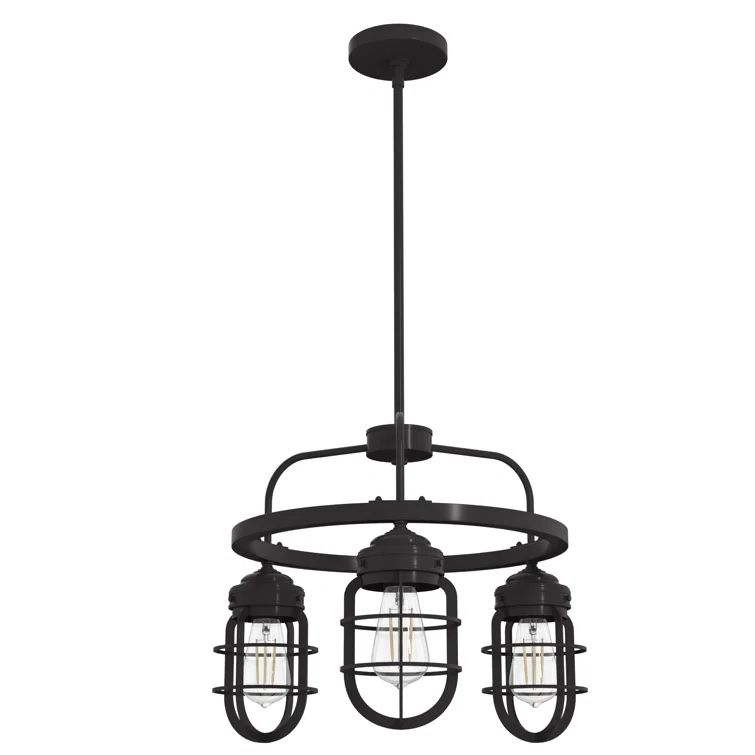 Starklake Noble Bronze Mini 3-Light Industrial Chandelier