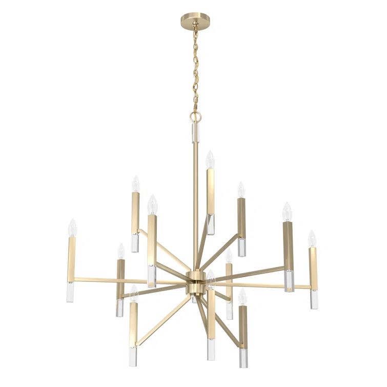 Alturas Gold 12-Light Crystal 3-Tier Chandelier