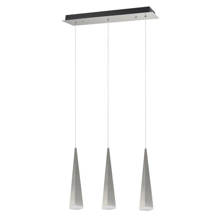 Brushed Nickel 3-Light Mini Pendant with Metal Shade