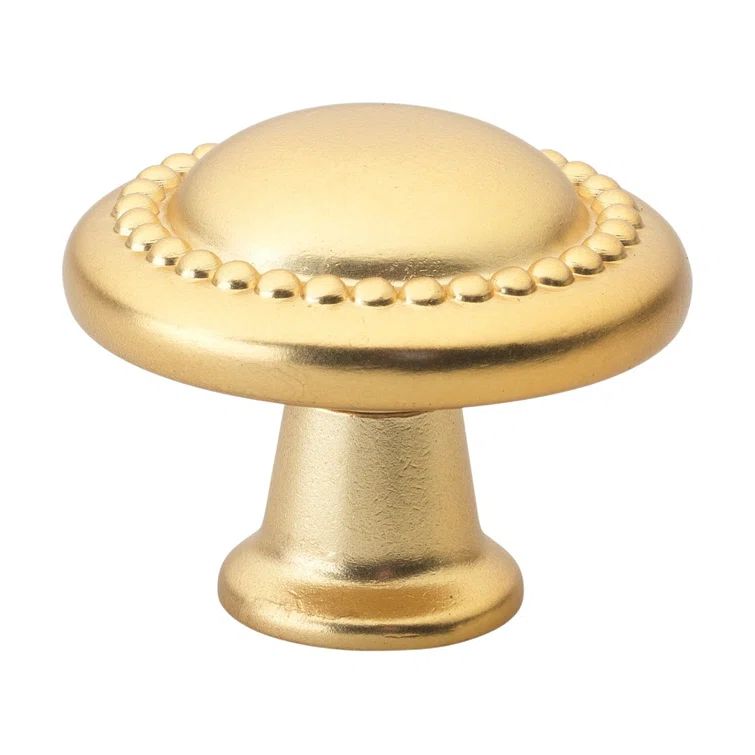 1.25'' Round Brass Beaded Mushroom Cabinet Knob