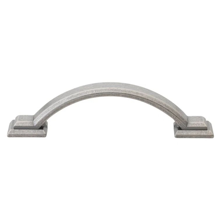 Weathered Nickel Arched Square Cabinet Pull with Mounting Hardware