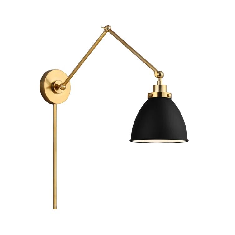 Wellfleet Midnight Black and Burnished Brass Dome Wall Sconce