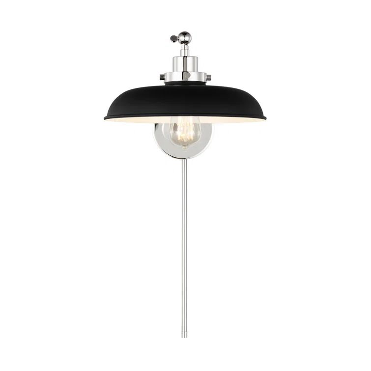 Wellfleet Midnight Black and Polished Nickel Dimmable Wall Sconce