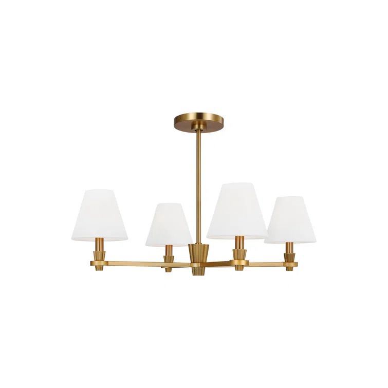 Paisley Empire Burnished Brass 28" Candle Chandelier