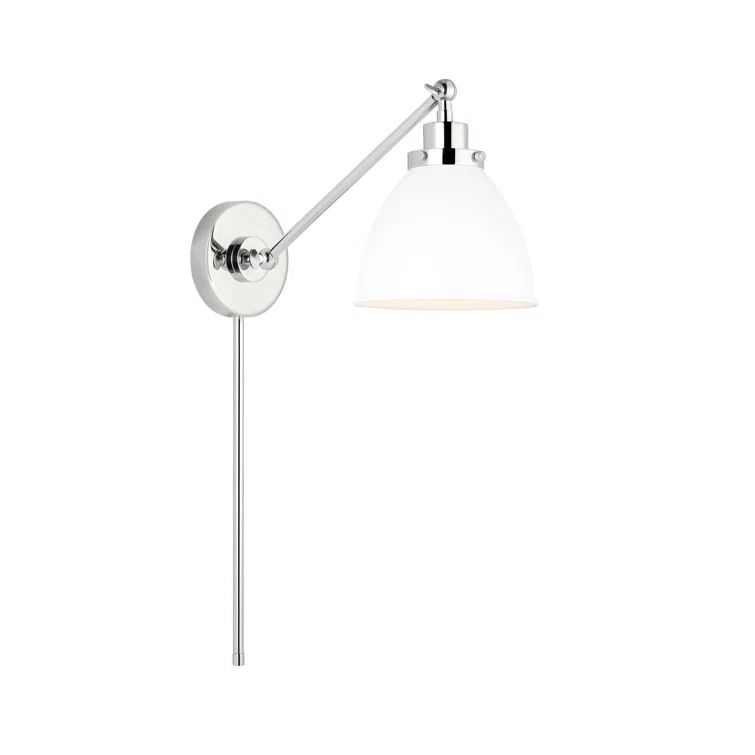 Wellfleet 8'' Matte White and Polished Nickel Dimmable Sconce