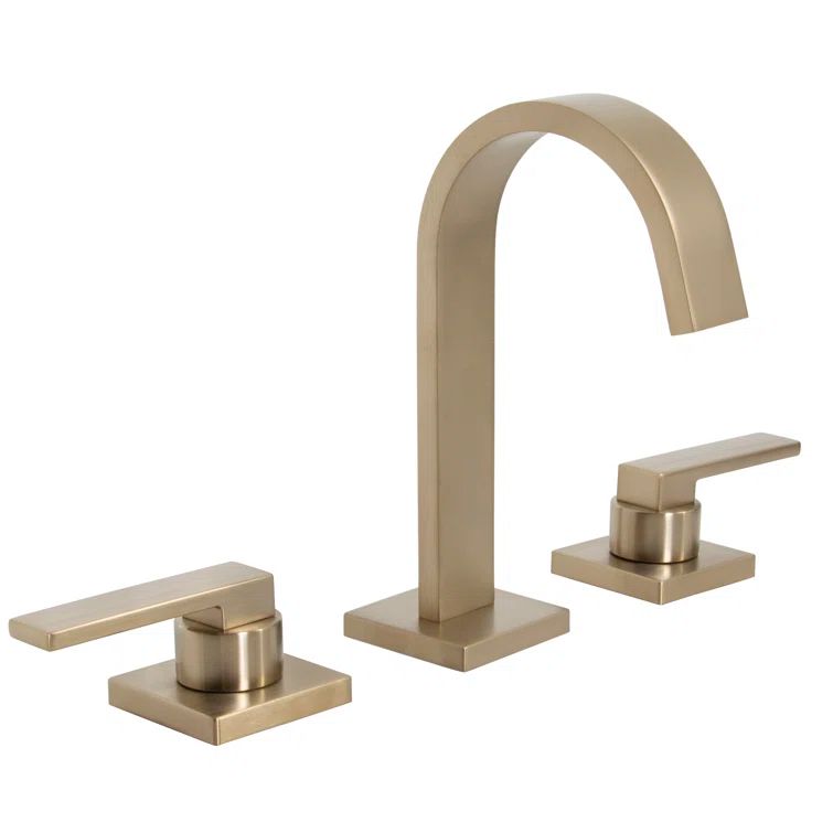 Lura 14" Brushed Bronze Widespread Bathroom Faucet with Drain Assembly