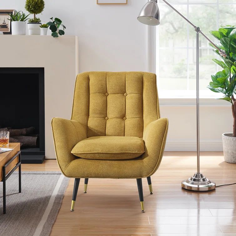 Sleek Modern Black Velvet Accent Chair with Steel Legs