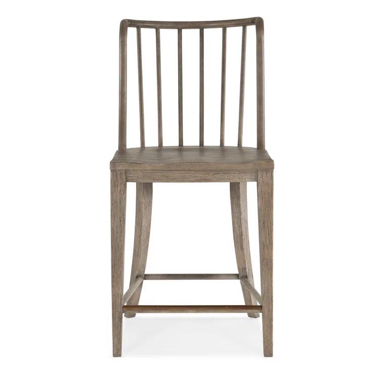 Gray Washed Oak Spindle-Back Counter Stool