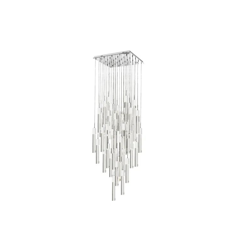 Large Polished Chrome Crystal LED Indoor/Outdoor Chandelier