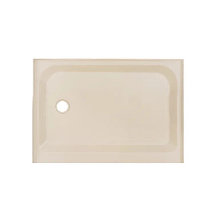Voltaire 48" x 36" Biscuit Acrylic Shower Base with Left-Hand Drain