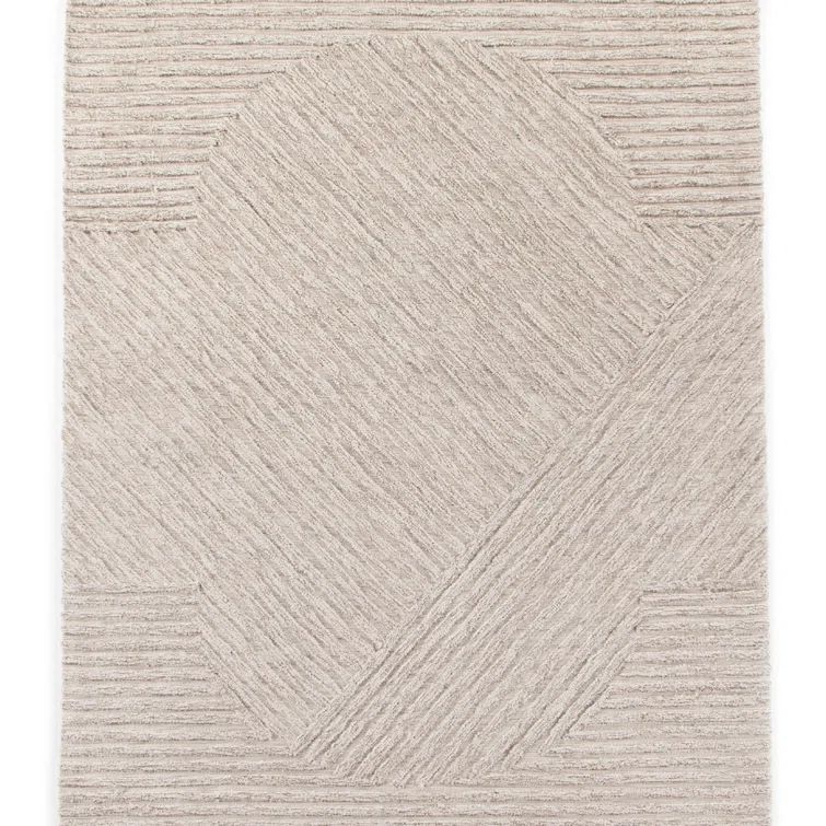 Heathered Beige 9' x 12' Handmade Wool Area Rug