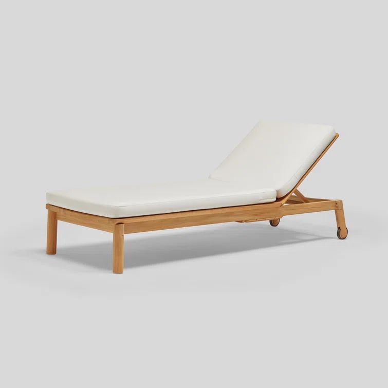 Teak Outdoor Chaise Lounge with Sunbrella Cushions