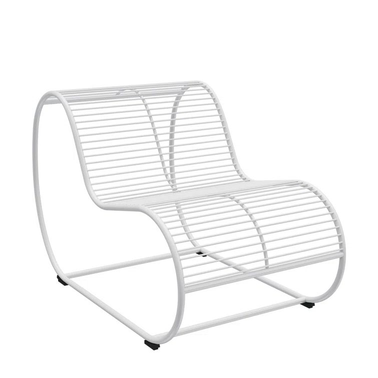 White Iron Weather Resistant Outdoor Lounge Chair