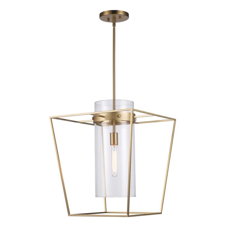 Antique Gold Mini Lantern Pendant with Clear Glass Shade