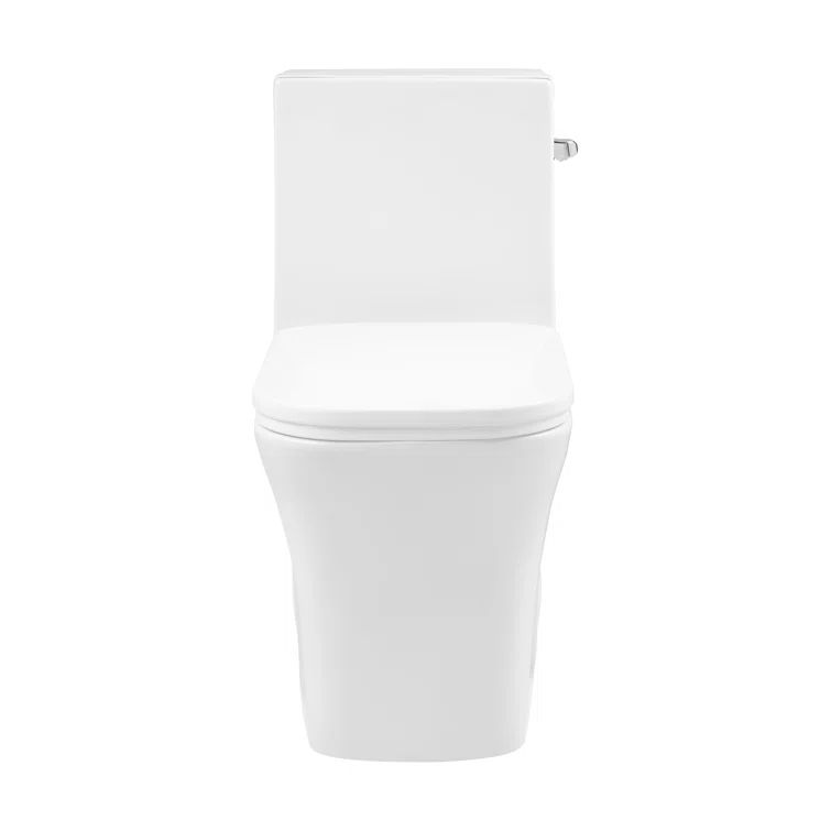 Concorde Glossy White One-Piece Elongated Toilet with Right Side Flush Handle