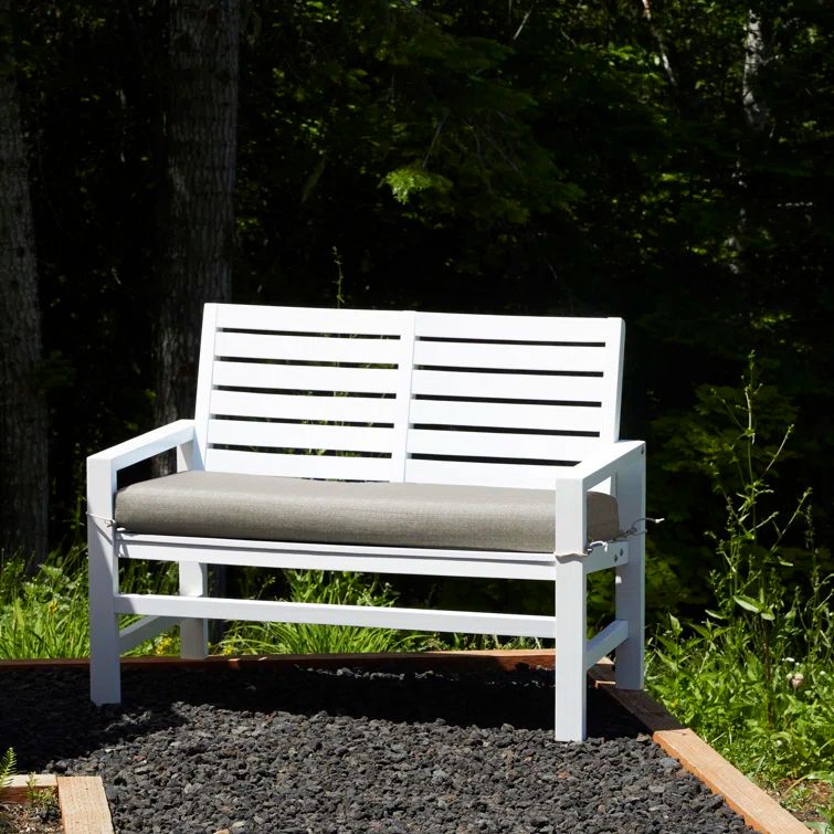 Moon Rock Gray Water-Resistant Outdoor Bench Cushion