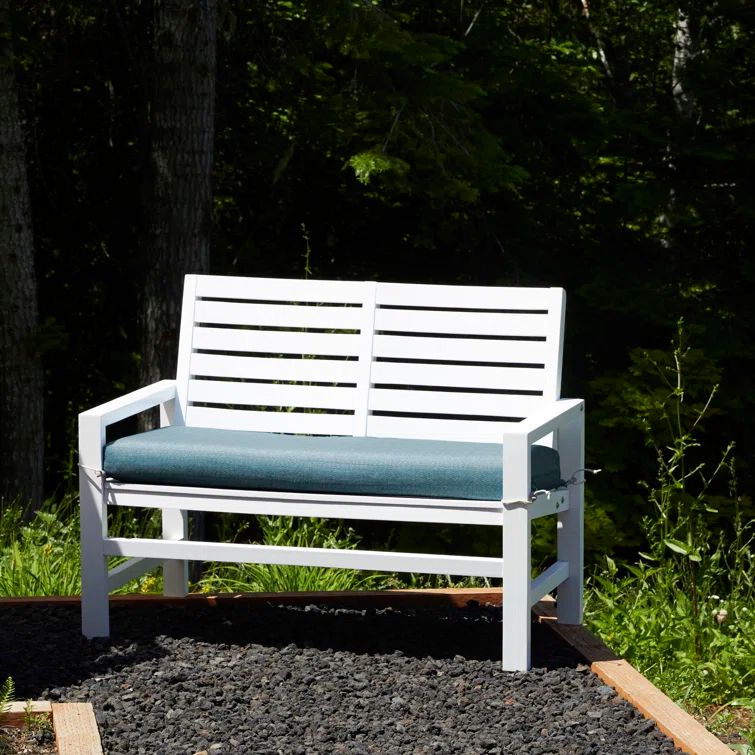 Blue Shadow Water-Resistant Outdoor Bench Cushion, 54" x 18"