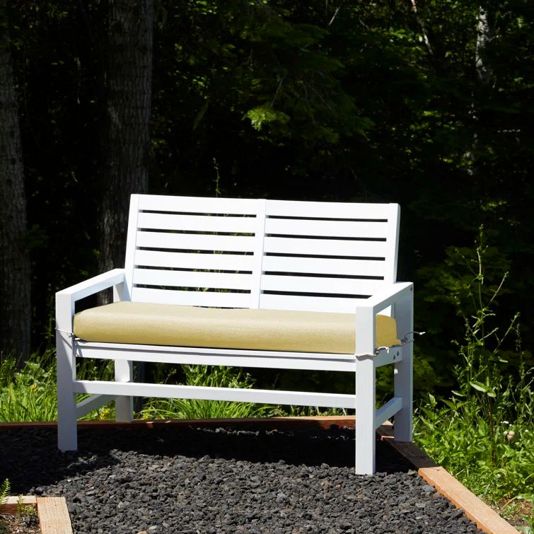 Straw Water-Resistant Outdoor Bench Cushion, 59" x 18" x 3"