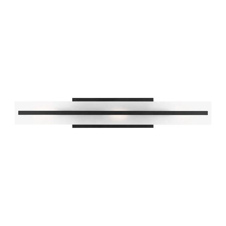 Midnight Black Satin Etched Glass 3-Light Vanity Fixture