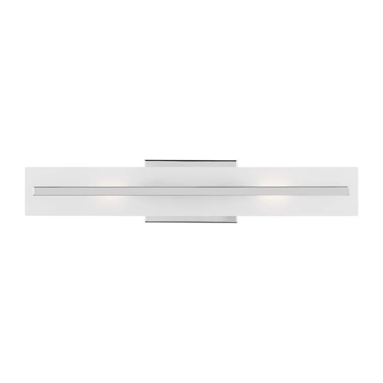 Dex Chrome 2-Light Outdoor Vanity with Satin Etched Glass
