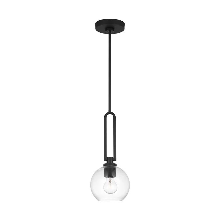 Codyn Midnight Black 1-Light Mini Globe Pendant with Clear Glass