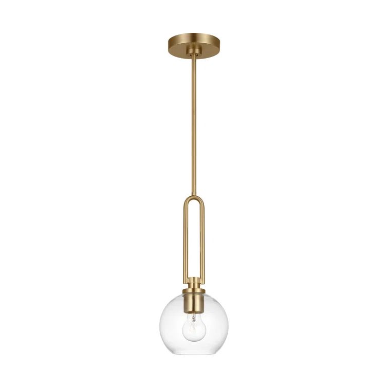 Codyn Satin Brass Mini Globe 1-Light Indoor/Outdoor Pendant