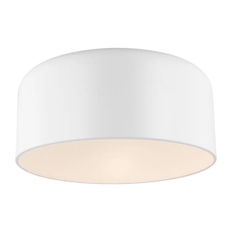 Matte White 15.75" Dome Flush Mount Ceiling Light