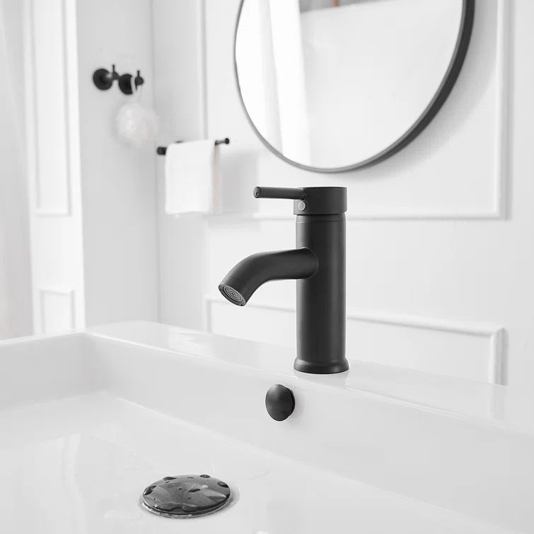 Matte Black Stainless Steel Single-Handle Bathroom Faucet
