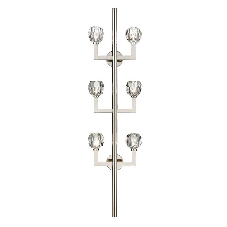 Parisian Grandeur 60" Polished Nickel Crystal Wall Sconce