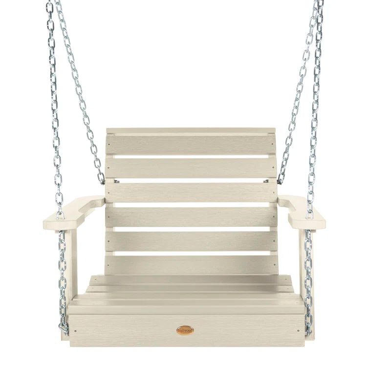 Whitewash Recycled Plastic Single Seat Porch Swing