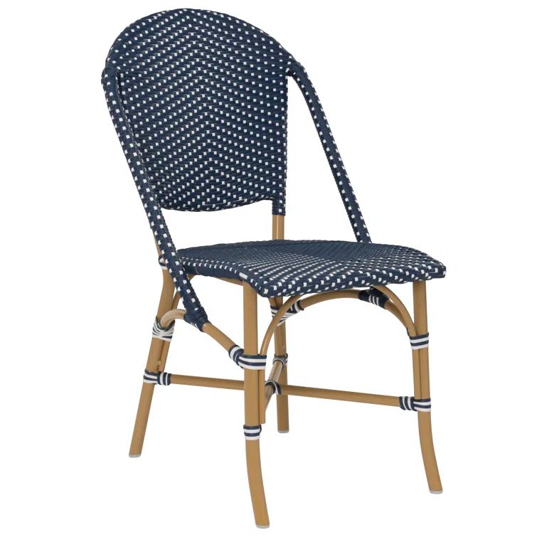 Sofie Stackable Almond & White Aluminum Outdoor Dining Chair