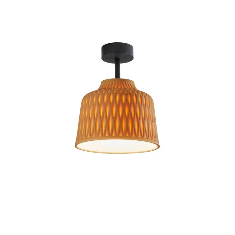 Black and Ochre Aluminum LED Outdoor Flush Mount Light