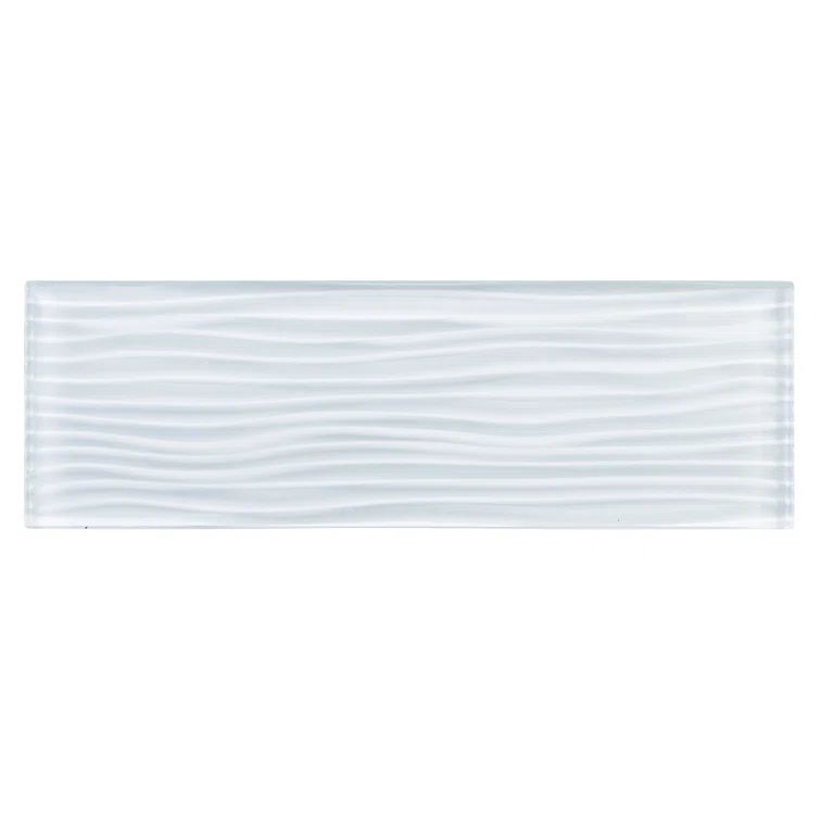 Enchant-Parade 4" x 12" Glossy Blue Textured Glass Tile