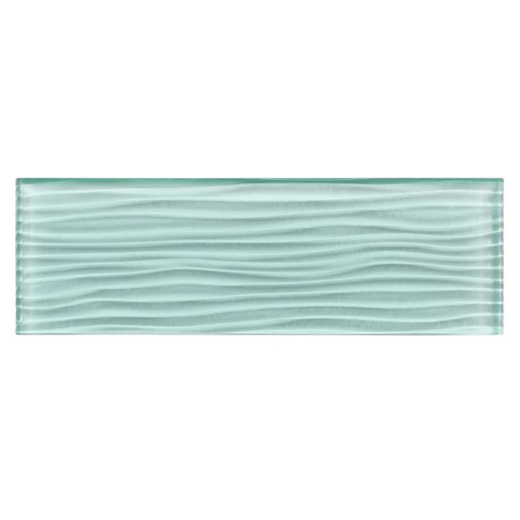 Enchant Parade Bewitch Aqua Blue Glossy Textured Glass Subway Tile