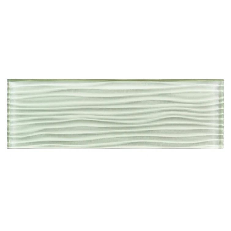 Enchant-Parade 4" x 12" Green Textured Glass Tile