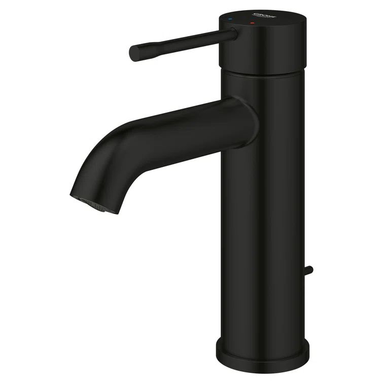 Matte Black Brass Single Hole Modern Bathroom Faucet