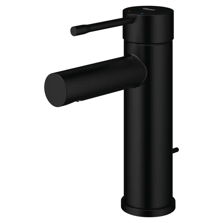 Matte Black Brass Single Hole Modern Bathroom Faucet