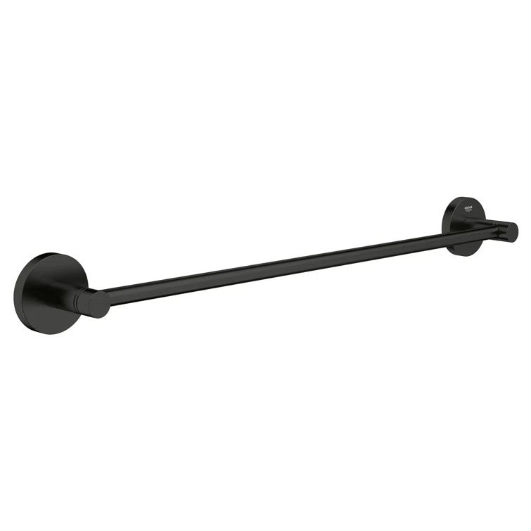 Matte Black 18" Wall Mounted Industrial Metal Towel Bar