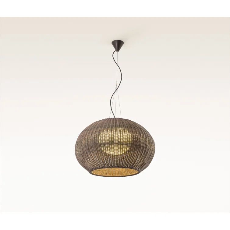 Natural White Aluminum LED Drum Pendant Light