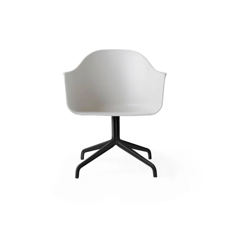 Copenhagen Light Gray Swivel Arm Chair with Steel Base