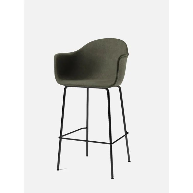 Fiord 2 961 Wool Upholstered Low Back Bar Stool with Steel Frame