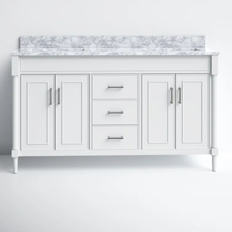 Bristol Light Gray 61'' Double Freestanding Bathroom Vanity