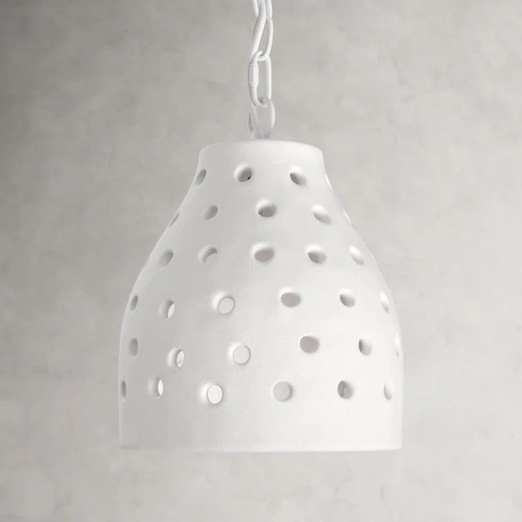 Coastal Charm Textured Matte White Ceramic Pendant Light