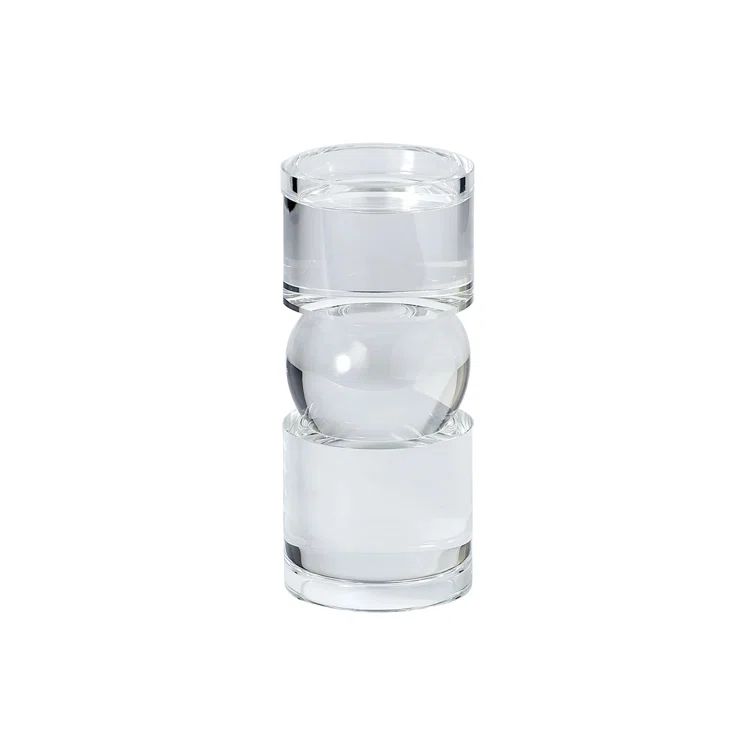 Elegant 9" Crystal Glass Candlestick Holder for 3" Pillar
